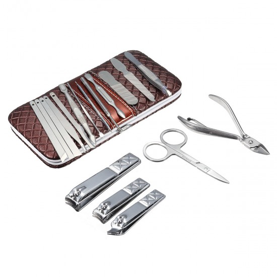 18pcs Nail Clipper Set Manicure Tools Kit File Beard Eye Brow Scissors Cuticle Cutter Pedicure