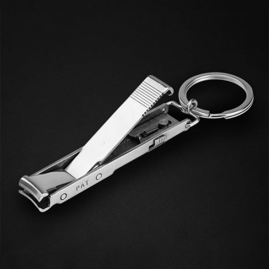 2PCS Ultra Thin Foldable Keychain Nail Clippers Stainless Steel Hand Toe Cutter Pedicure Manicure