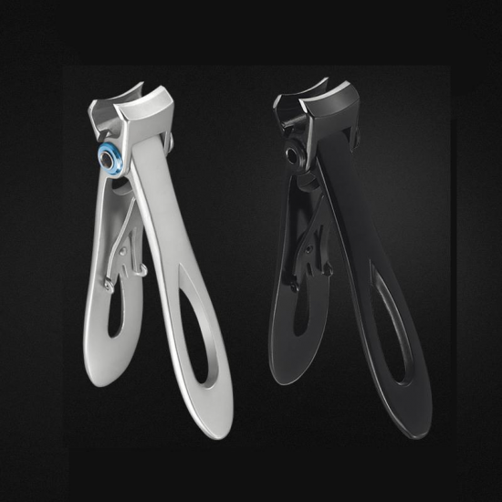 2pcs Black Sliver Wide Cutter Dual-bend Nail Clipper Finger Toenails Manicure Pedicure Tools Kits