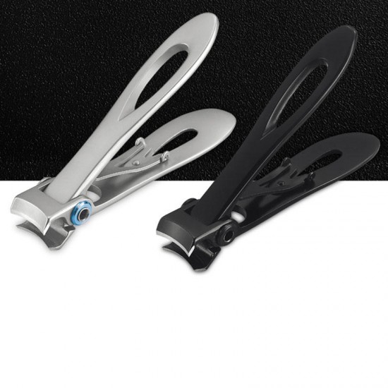 2pcs Black Sliver Wide Cutter Dual-bend Nail Clipper Finger Toenails Manicure Pedicure Tools Kits