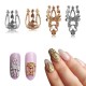 10 Pcs Gold Silver 3D Luxury Alloy Hollow Out Nail Art Decoration