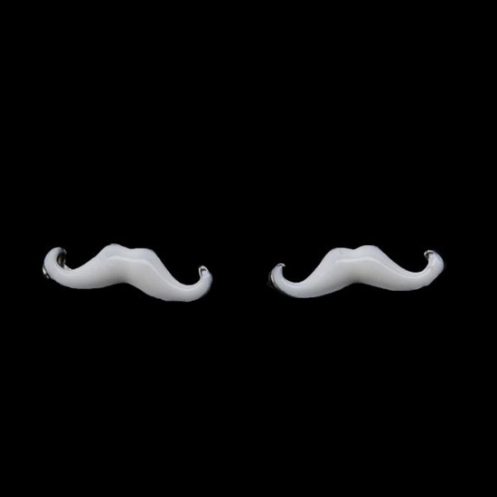 100pcs Alloy White Moustache 3D Nail Art Decoration