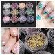 12Pcs Glitter Nail Art Tips Acrylic Powder Dust Manicure Set