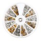 6 Style 3D Nail Art Decoration Metallic Plate Round Wheel