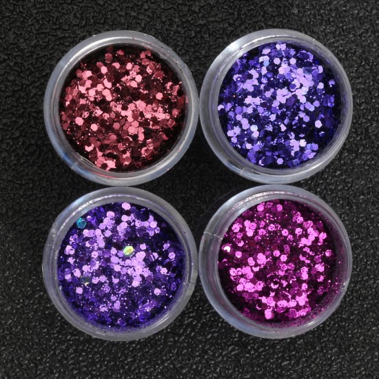 Dark Purple Nail Art Glitter Powder Sheet 1mm Sequins Sparkly Colorful Iridescent Acrylic Tips 10ml
