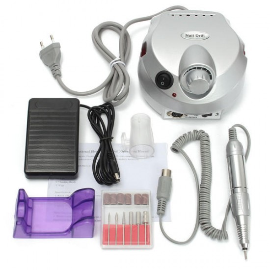 100V-240V Electric Nail Drill Machine Set Manicure Pedicure Tool Bits Polish Carving