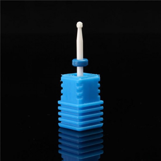 2.35mm Ceramic Nail Art Drill Bit Round Gel Remover Electric Manicure Tool File Polish Blue