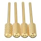 4pcs 3/32'' Gold Carbide Nail Drill Bit Polish File Broach Smooth Top Manicure Tool XC/C/M/F