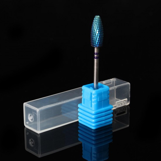 Pro Electric Blue Cylinder Coated Carbide File Drill Bit Nail Art Manicure Pedicure Kit