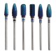 Pro Electric Blue Cylinder Coated Carbide File Drill Bit Nail Art Manicure Pedicure Kit