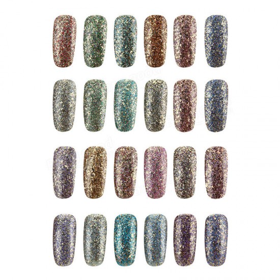 24 Colors Glitter Diamond-sliver Micro Grain Nail Art UV Gel Polish Soak Off Dreamlike