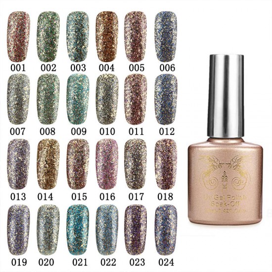 24 Colors Glitter Diamond-sliver Micro Grain Nail Art UV Gel Polish Soak Off Dreamlike