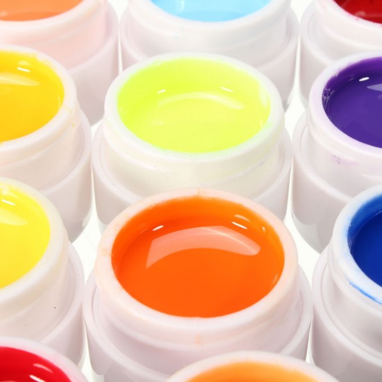 24 Colors Pure Manicure Nail Art UV Gel Builder Manicure Decoration Set