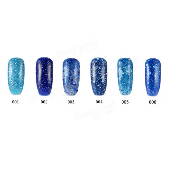 Blue Diamond Hybrid DIY UV Gel Nail Art Polish Long-lasting Soak Off LED Manicure Tools 6 Colors