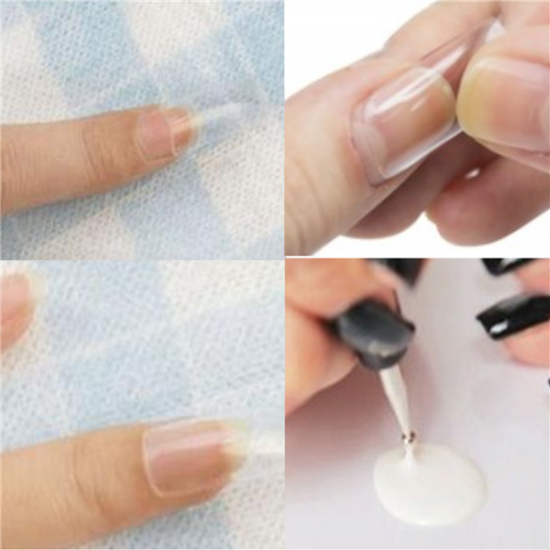 100Pcs Acrylic Black White Clear French Half Full Fake Nail Art Tips Polish Display