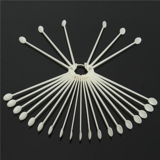 100pcs Spoon-shaped Nail Art UV Polish Display Color Chart Card DIY Design Practice Tool