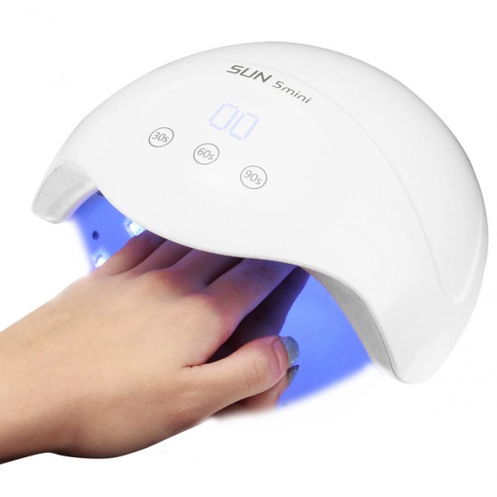 30W 15 LED Mini Nail Dryer Lamp UV Gel Polish Curling Time Setting 110-240V Nail Salon Machine