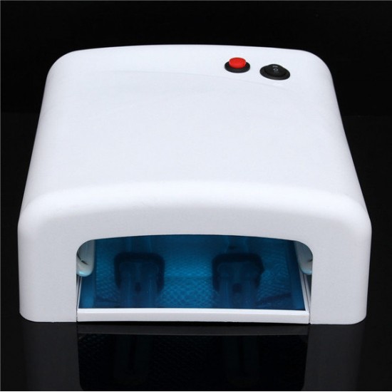 36W Nail Art UV Lamp Gel Polish Curing Dryer Light Acrylic Manicure Set White 110V 220V