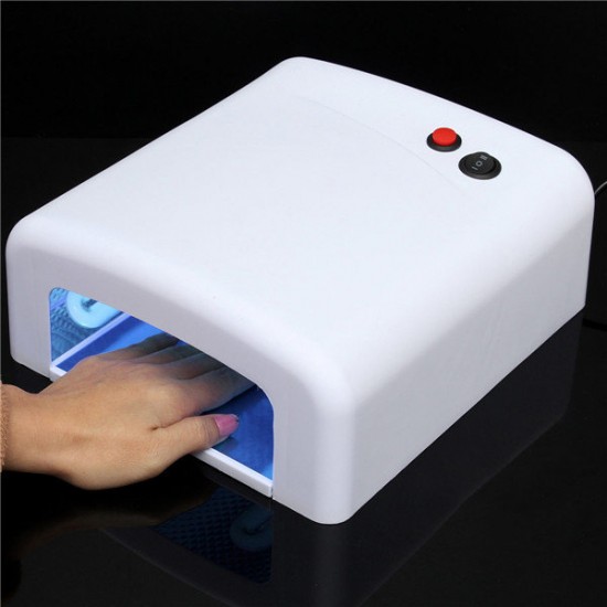 36W Nail Art UV Lamp Gel Polish Curing Dryer Light Acrylic Manicure Set White 110V 220V