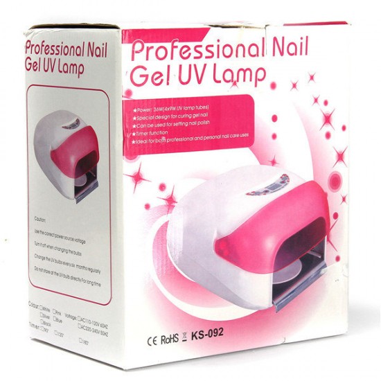 36W Pro Autoinductive Nail Dryer UV Gel Lamp Curing Light with Fan Manicure Device 220-240V