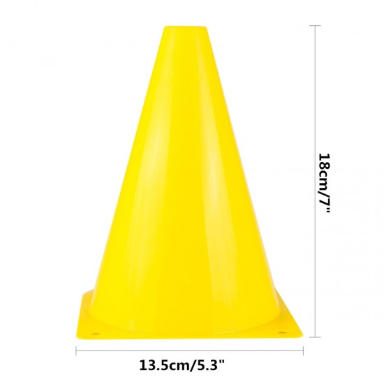 10Pcs/Set Plastic Training Cone Sport Marking Cups Soccer Basketball Skate Marker Outdoor Activity Supplies 18cm Colorful