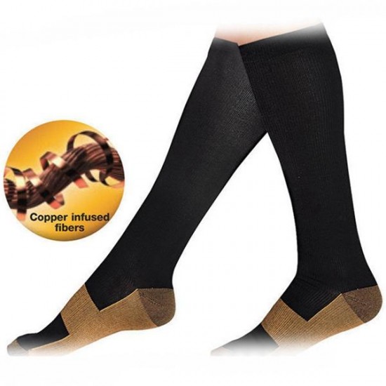2pcs Unisex Copper Infused Varicose Veins Compression Stock Socks Anti Fatigue 2pcs Unisex Copper Infused Varicose Veins Compression Stock Socks Anti Fatigue