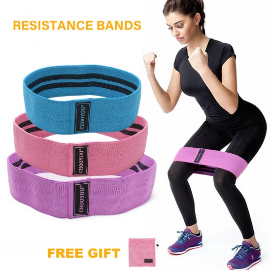3pcs Booty Resistance Bands Set Loop Hip Booty Legs Exercise Workout Elastic Bag