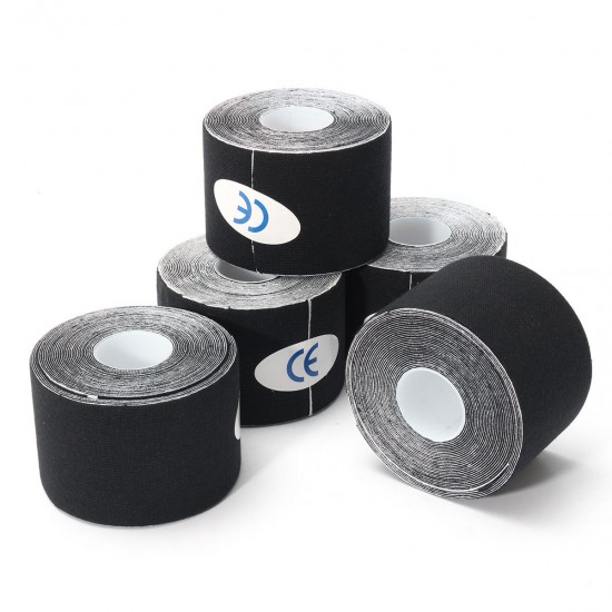 5 Rolls 5m*5cm Self-adhesive Muscle Strain Sport Support Tape Physio Therapeutic