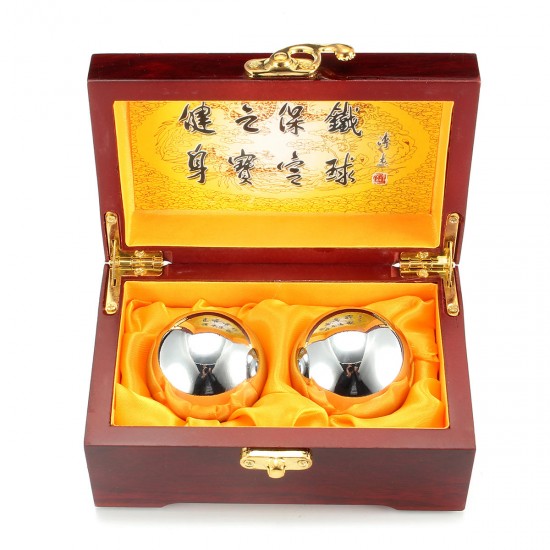 50mm Chinese Health Exercise Stress Relaxation Therapy Chrome Massage Baoding Ball