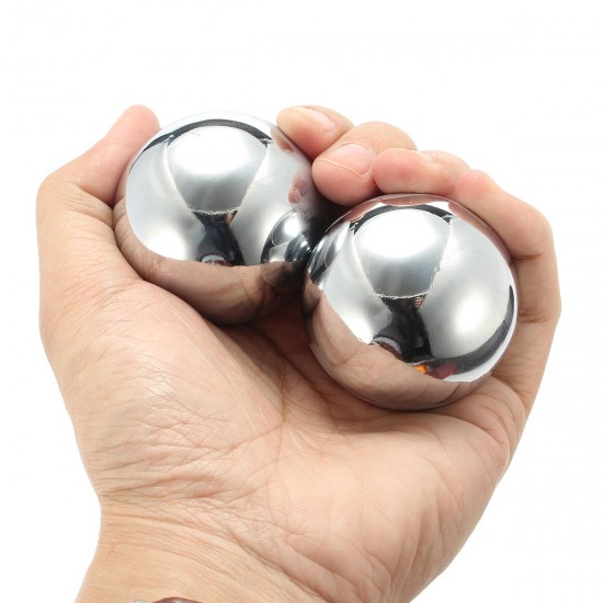 50mm Chinese Health Exercise Stress Relaxation Therapy Chrome Massage Baoding Ball