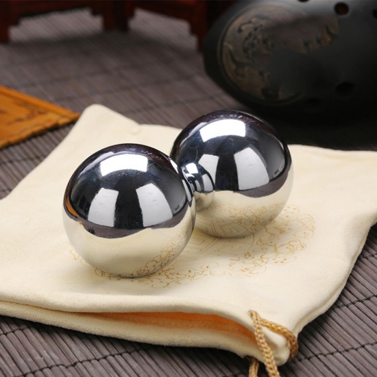 3 Types Chinese Health Exercise Stress Relaxation Therapy Massage Baoding Balls Sliver