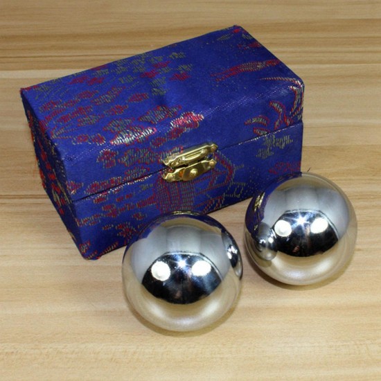 3 Types Chinese Health Exercise Stress Relaxation Therapy Massage Baoding Balls Sliver