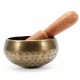 95mm Tibetan Buddhist Chakra Yoga Resonance Singing Bowl Brass Healing Meditation Hammered Stick