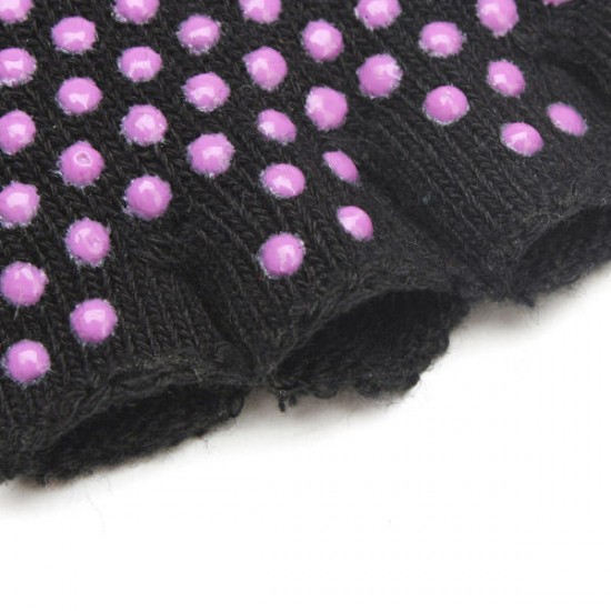 Black Indoor Backless Cotton Anti-Slip Breathable Non-Slip Yoga Socks