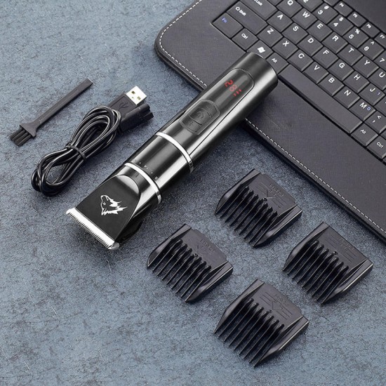 110-240V Professional Pet Hair Trimmer Scissors Electric Shaver Kits Cutters Tools With USB Charge