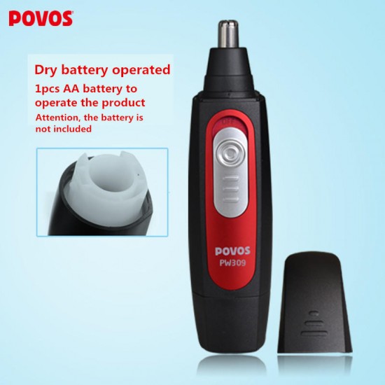 POVOS PW309 Nose Ear Hair Trimmer for Men Women Washable Hair Removal Stainless Steel Portable