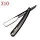 10pcs Old Fashion Beard Shaving Hair Barber Straight Razor Eyebrow Trimmer Blade Shaver