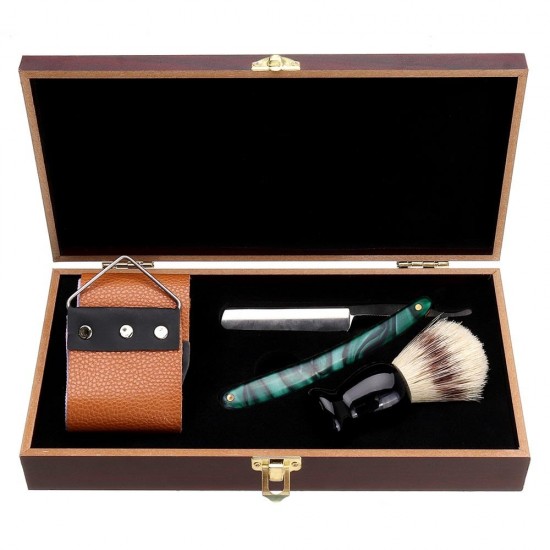 1X Shaving Straight Razor Set Box Beard Shaver Brush Sharpening Strap Barber Men