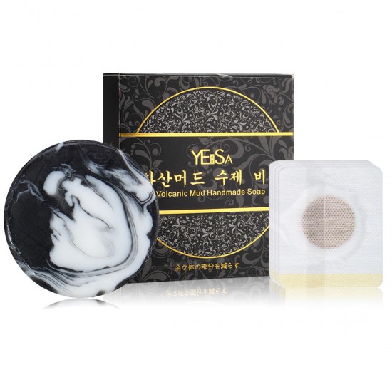 60g Volcanic Mud Handmade Soap Deep Cleaning Oil Slimming Reshape Body Patch