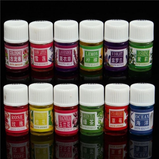 12pcs Flower Essential Oil Set  Spa Aromatherapy Pure Therapeutic Plant Headache Relief Home