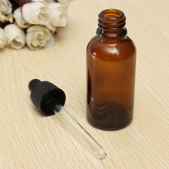 30ML Brown Empty Glass Essential Oil Perfume Dropper Bottle