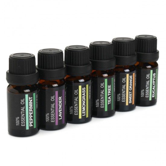 RHJY 6Pcs/Set 10ml Pure Natural Aromatherapy Essential Oils Therapeutic Plant