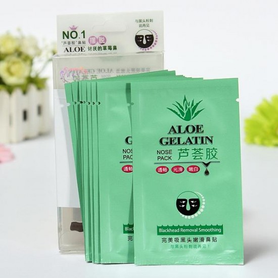 10 PCS Aloe Gel Cleansing Nose Pores Blackheads Removal Conk Mask