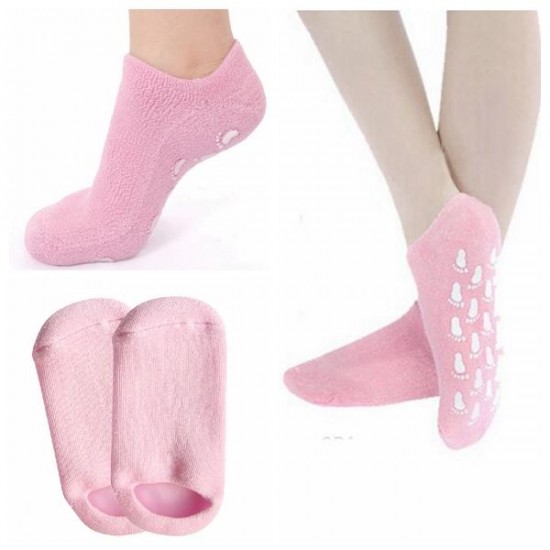 1 Pair Pink SPA Gel Moisturizing Foot Socks Skin Whitening