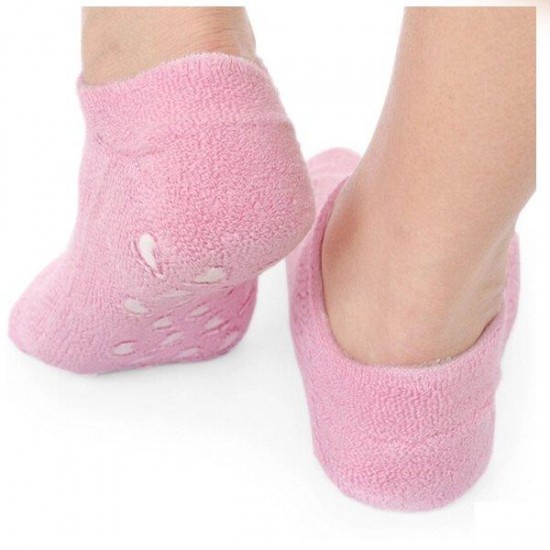 1 Pair Pink SPA Gel Moisturizing Foot Socks Skin Whitening