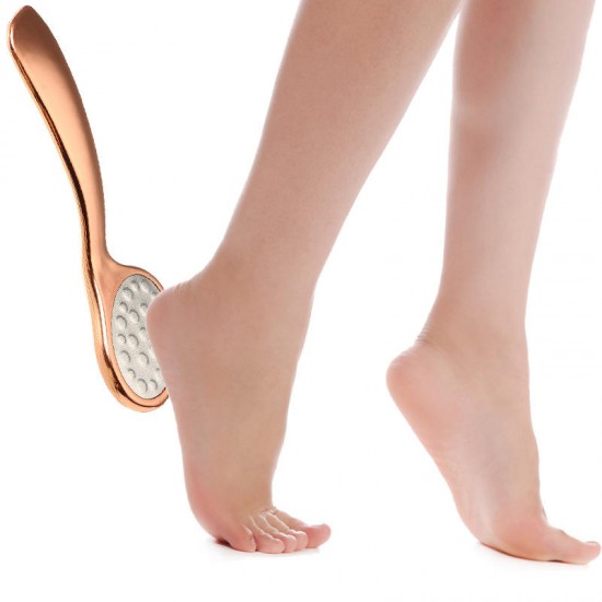 1pc Dual Sided Rose Gold Foot Rasp Dead Skin Remover Exfoliating Tool Pedicure Grinding Rubbing