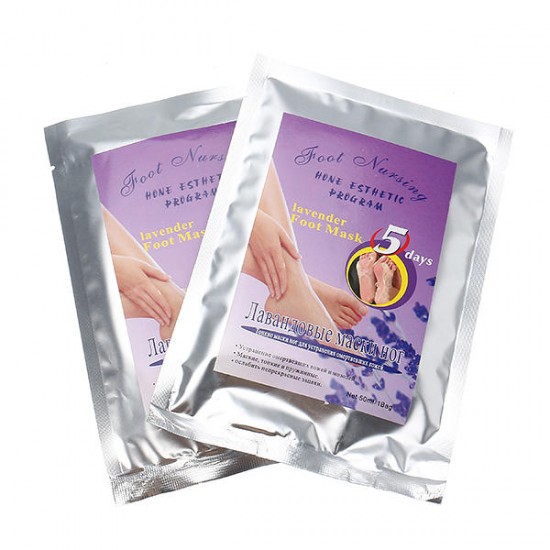 4 Pairs Lavender Feet Peel Mask Exfoliating Calluses Remover Dead Skin Foot