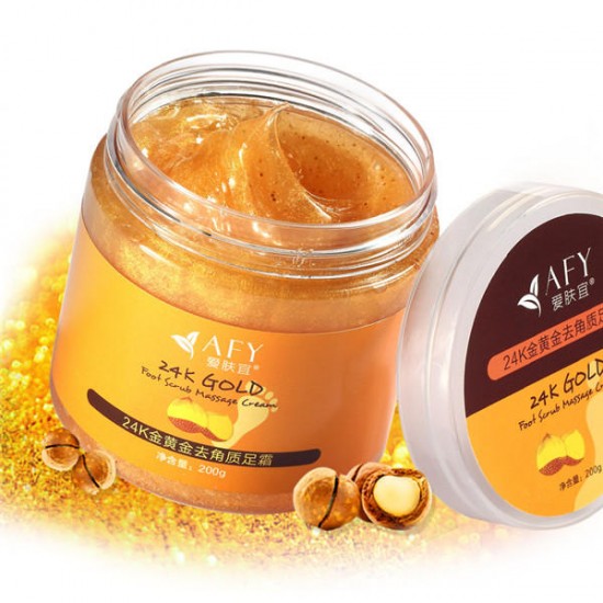 AFY 24K Gold Scrub Exfoliating Foot Cream Horny Dead Skin Remover Repair Moisture