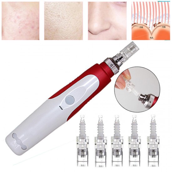 Electric Auto Derma Pen Micro Needle Stamp Skin Roller Anti Aging Skin Care Facial Therapy Tool