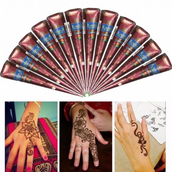 1Pcs Natural Herbal Henna Cones Temporary Tattoo Body Art Tool New